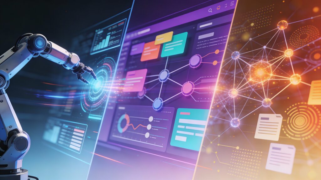 three automation technologies converging rpa, low code, ai in integrated ecosystem